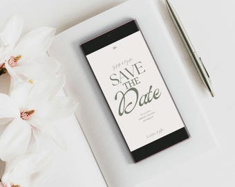 Sage Green Save the Date Template (Digital)