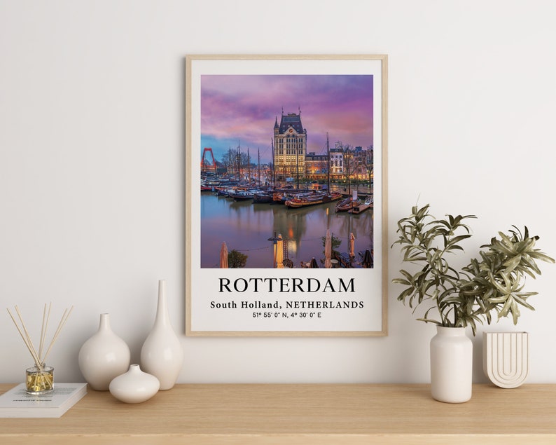 Rotterdam Poster Rotterdam Print Netherlands Picture Europe Etsy