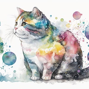 Downloadable cute pet digital AI art for printing