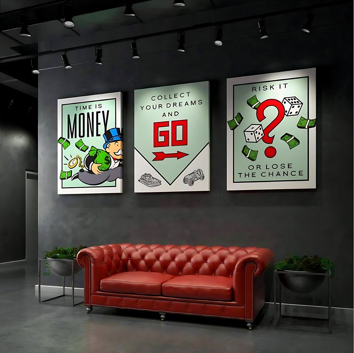 Monopoly Motivational Poster Inspirational Quote Canvas Alec Etsy