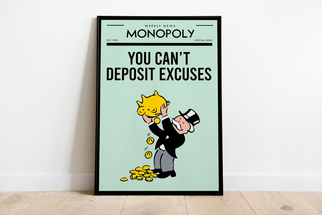 Monopoly Motivational Poster, Inspirational Quote Canvas, Alec Monopoly