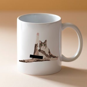 Tasse Katze, Katzentasse, beidseitig bedruckt, 300 ml, spülmaschinenfest, Geschenke für Katzenliebhaber, witzige Tasse, Katzen Geschenk