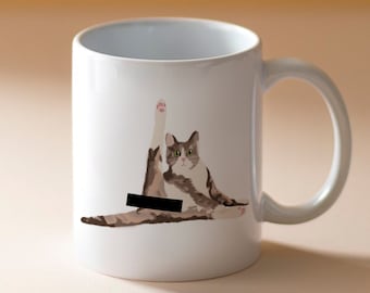 Tasse Katze, Katzentasse, beidseitig bedruckt, 300 ml, spülmaschinenfest, Geschenke für Katzenliebhaber, witzige Tasse, Katzen Geschenk