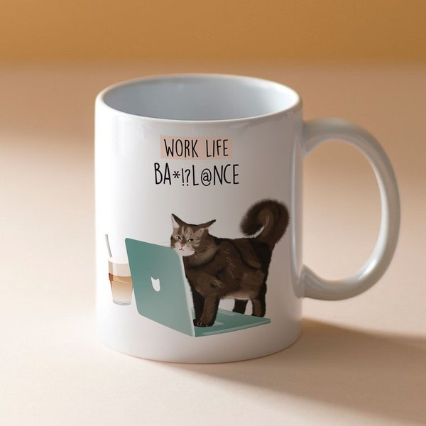 Katzentasse, beidseitig bedruckt, 300 ml, spülmaschinenfest, Katzentasse Büro, Tasse Katze, Katzen Geschenke, Tasse mit Katzenmotiv, Katze