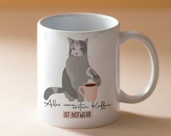 Katzen Tasse, beidseitig bedruckt, 300 ml, spülmaschinenfest, Katzentasse, Tasse Katze, Katzen Geschenke, Katzentassen, Kaffeetasse Katze