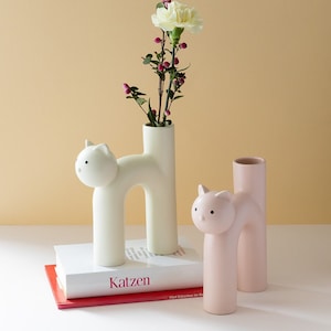 Vase, cadeaux pour les amoureux des chats, vase à fleurs, vase pour chat, vase pour chat, décoration pour chat, chat en céramique, figurine de chat, cadeaux pour chat, chats
