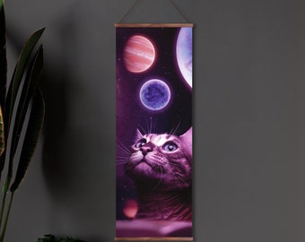 Immagine di gatto, 30 x 84 cm, poster di gatti, stampa di gatti, stampa, con e senza barra, regali per gatti, decorazione per gatti, arte da parete, regalo per gatti, mamma gatto