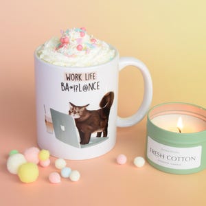 Katzentasse, beidseitig bedruckt, 300 ml, Tasse Büro, Geschenke für Arbeitskollegen, Katzen Geschenke, Tasse Katze, Arbeitskollegen Geschenk
