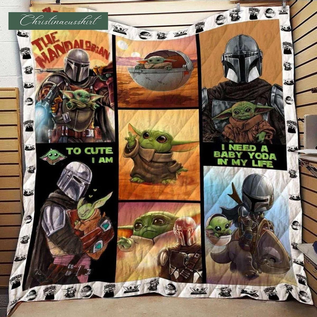 Baby Yoda Quilt Baby Yoda Quilt Pattern Star Wars Comforter Etsy