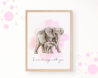 Baby elephant nursery art, Digital Download, kids playroom, nursery decor, home decor, family, gift