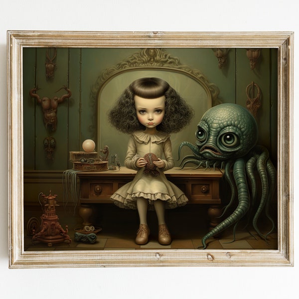 Enchanted Nostalgia: A Lowbrow Tribute. Artwork inspired by Mark Ryden. digital download and printable image