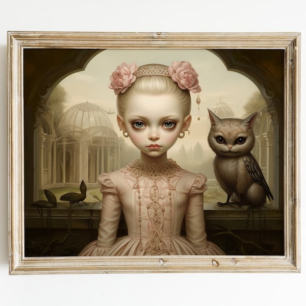 Ethereal Beauty: Mark Ryden-Inspired Art. Digital download. Printable image.