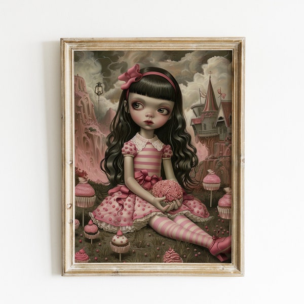 Pink Dreamy Wonderland: Mark Ryden inspired. Limited Edition Pop Surrealism Art. Available for Download and Print.