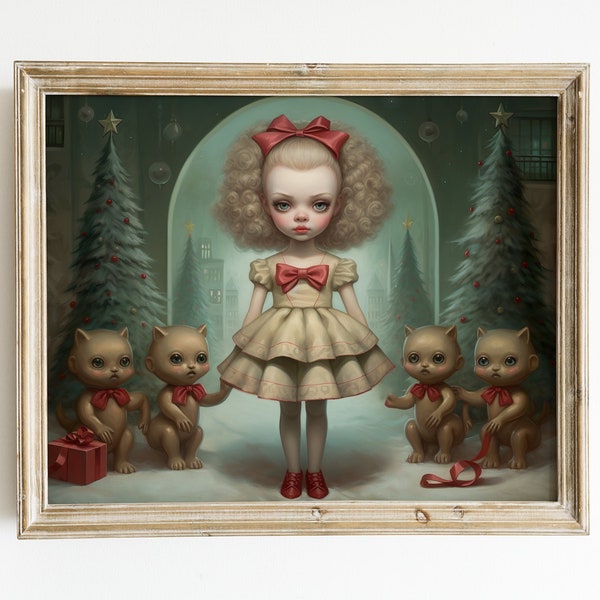 Yuletide Reverie: Mark Ryden-Inspired Art. Digital download. Printable image.