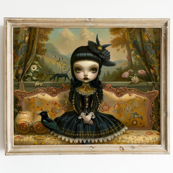 Whimsical Maiden: Mark Ryden inspired. Limited Edition Pop Surrealism Artwork. Available for Download and Print.