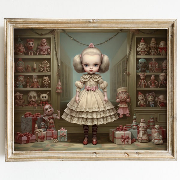 Mystery of the Playroom: Mark Ryden-Inspired Art. Digital download. Printable image.