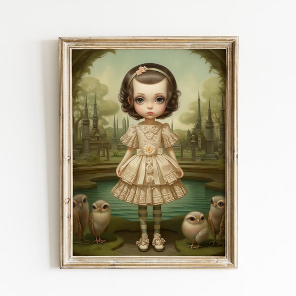 Portrait Into The Fantasy Realm: Mark Ryden-Inspired Art. Digital download. Printable image.