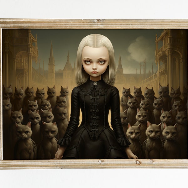 Twilight Tapestry. Artwork inspired by Mark Ryden. digital download and printable image. Limited Edition.
