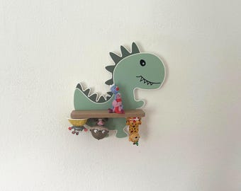 Tonie-plank - T-Rex - Tonie-plank voor de kinderkamer | Tonie-opbergruimte voor 8 Tonies | Tonie-plank met magneten | Toniebox-plank