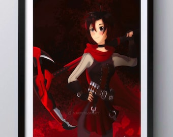 RWBY Ruby Rose digital fan art print