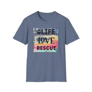 Dog Lover Live Love Rescue Unisex Softstyle T-Shirt, Rescue Dog Tee, Animal Advocate Shirt, Gift for Pet Lovers, Canine Companion Top