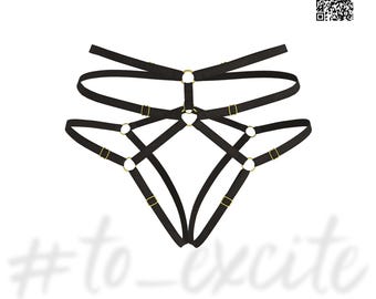 Braguitas sexys sin entrepierna, bragas blancas, bragas con tiras abiertas, lencería sexy, bragas con arnés erótico, regalo de cumpleaños, regalo para ella, tallas grandes