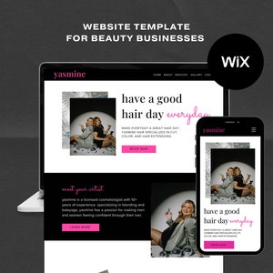 WIX Website Template, Hairstylist Template, Aesthetic Website Design for Service Providers, Beauty Business, Hair Salon Web Design Template
