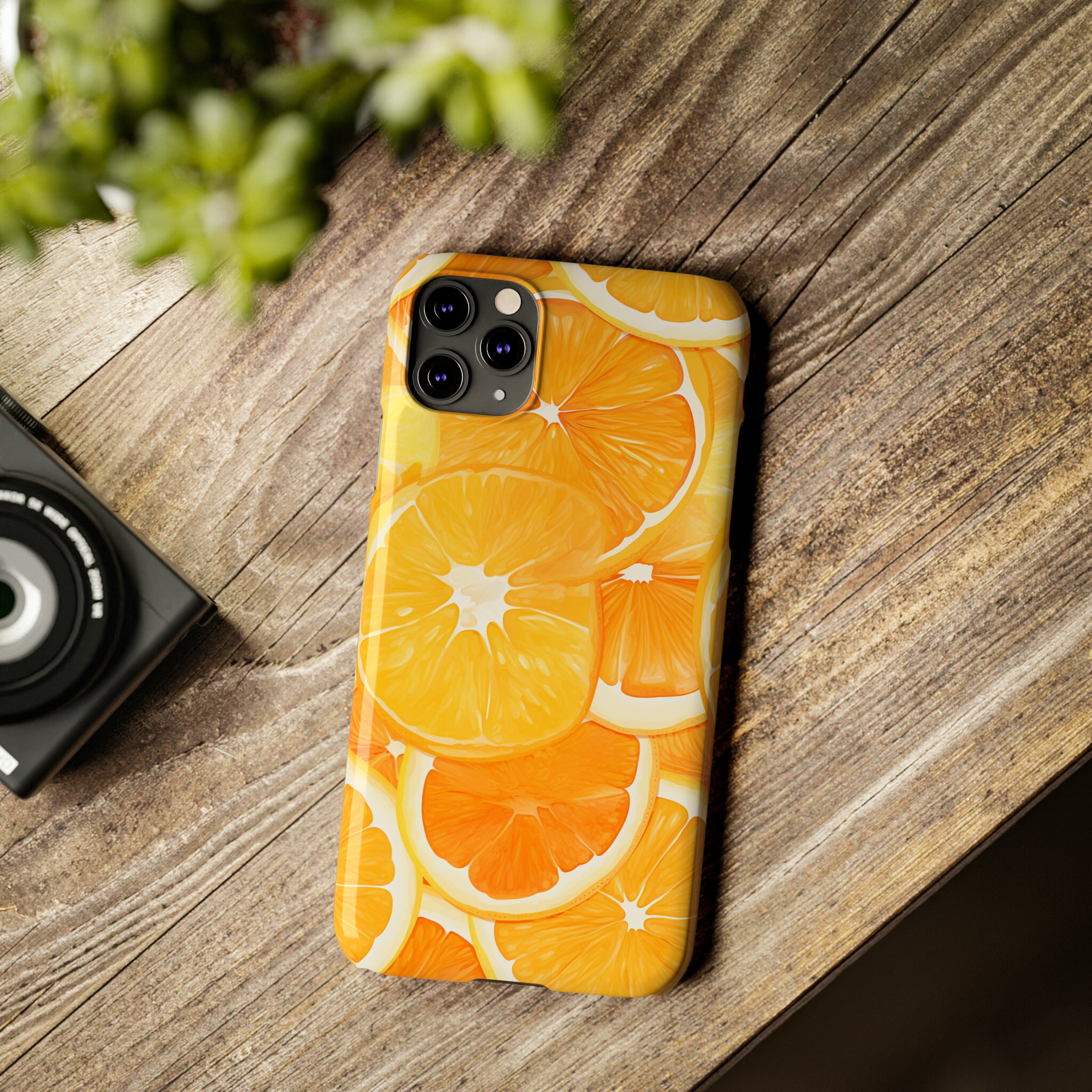 Orange Slice Slim iPhone Case, iPhone 15, 14, 13, 12, 11, 8