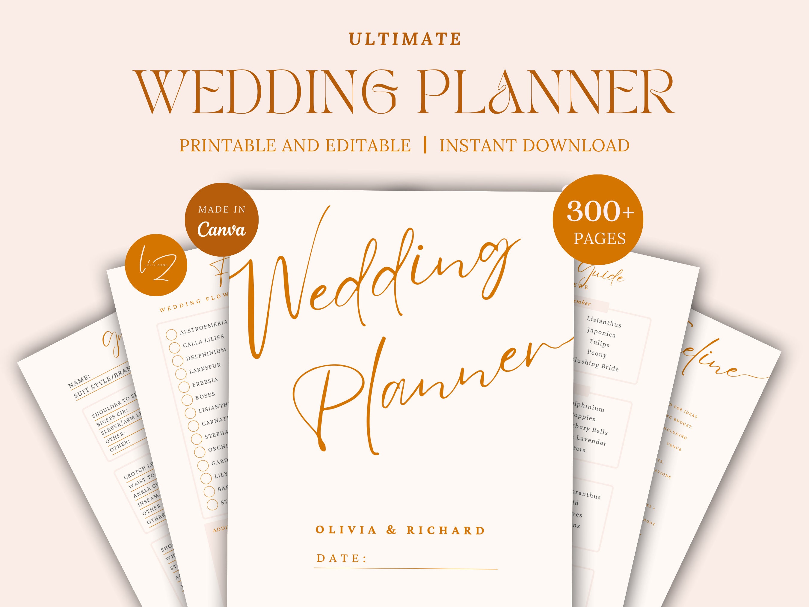 300 Wedding Planner Printable Template Wedding Planner Wedding