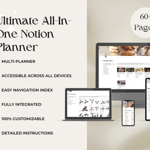 Notion Template Personal Planner | Notion Dashboard, All In One Notion Template, Notion Planner, Notion Organize Template, Editable Template