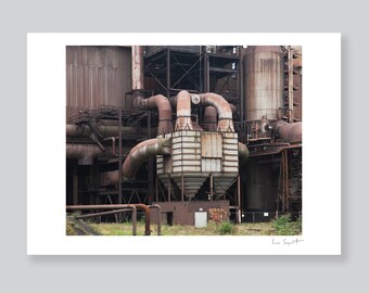 Detail of Redcar blast furnace (now demolished) - original signed print | produced to order | modern wall art | home decor