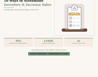 10 Ways to Streamline Inventory & Increase Sales | Digital Download Infographic | Customizable