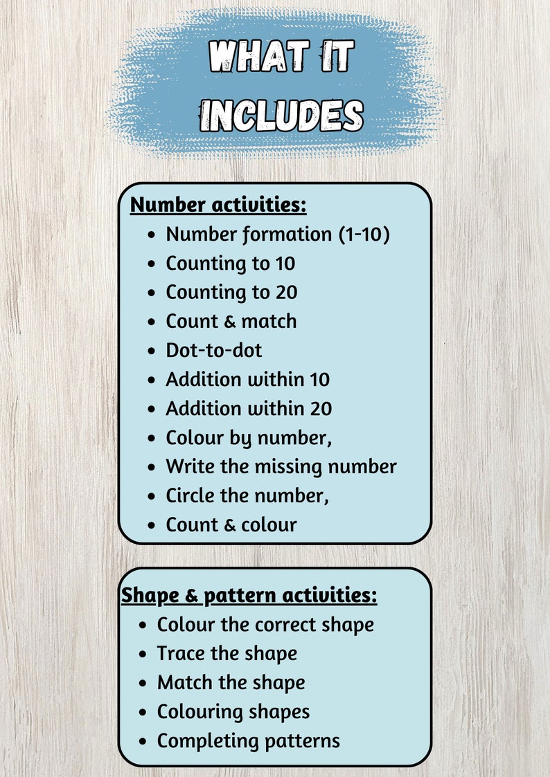 Shape Pattern Template Eyfs Preschool EYFS Maths Workbook – Number, Shapes, Pattern Activities ...