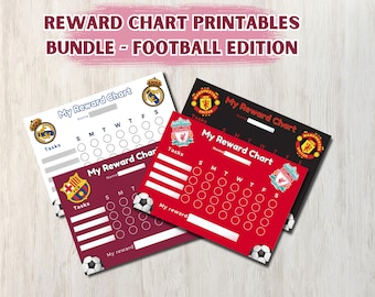 Football Team Reward Chart Bundle, Kids Chore Chart (Digital Download)