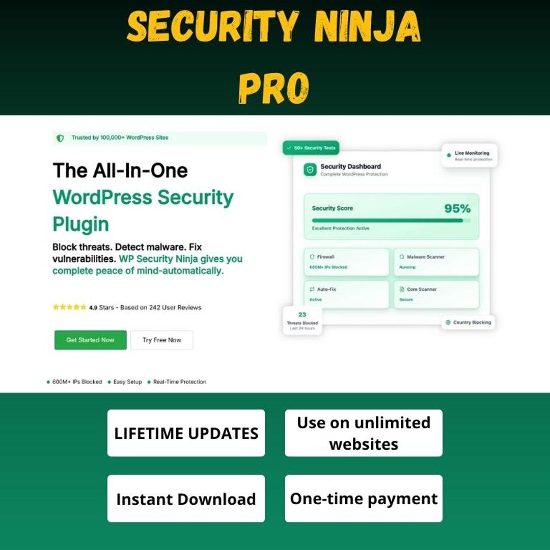 Security Ninja Pro G–P–L | Complete Site Protection Kit | Unlimited ...