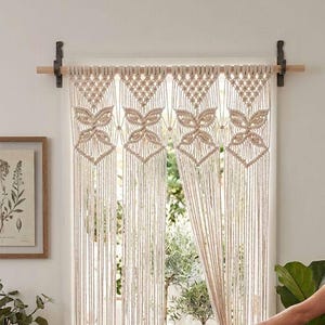 Macrame Door Curtain, Boho Wall Hanging, Butterfly Pattern Macrame, Room Divider, Doorway Archway Decor, Bohemian Home Decor, Handwoven Macr