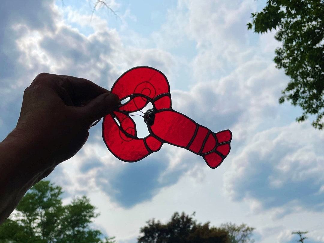 Lobster Stained Glass Suncatcher Window Hangings Unique Etsy
