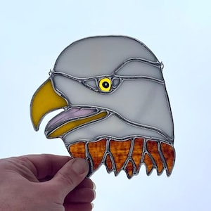 Bald Eagle Stained Glass, Glass Art, Suncatcher, Unique Home Décor, Unique Gift,
