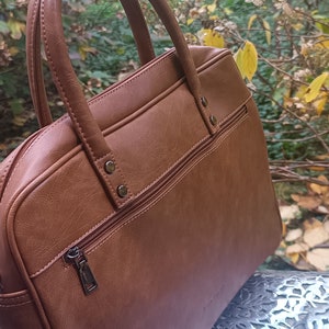 Sac business et porte-documents en cuir pu camel
