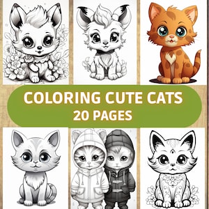 Cats Coloring Pages ,Animals Coloring Book, Cute Kitten Coloring, Fun Activity,Kids and Adults Coloring, Animals coloring, cats coloring