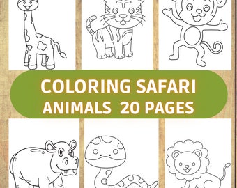 Animals coloring pages, Safari animals, coloring pages, printable drawing, children activity, animals coloring book, Safari coloring