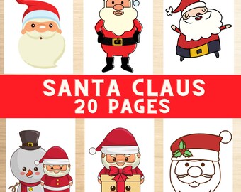 Santa Claus clip art, Christmas design, Christmas art, Santa printable drawings, Santa Christmas illustrations, festive Santa illustrations