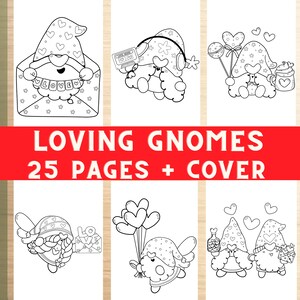 Valentine&#39;s day drawings, Gnomes coloring, Funny Activity, Valentine&#39;s day, coloring Romantic drawings, Fantastic Drawings, Relax Activity