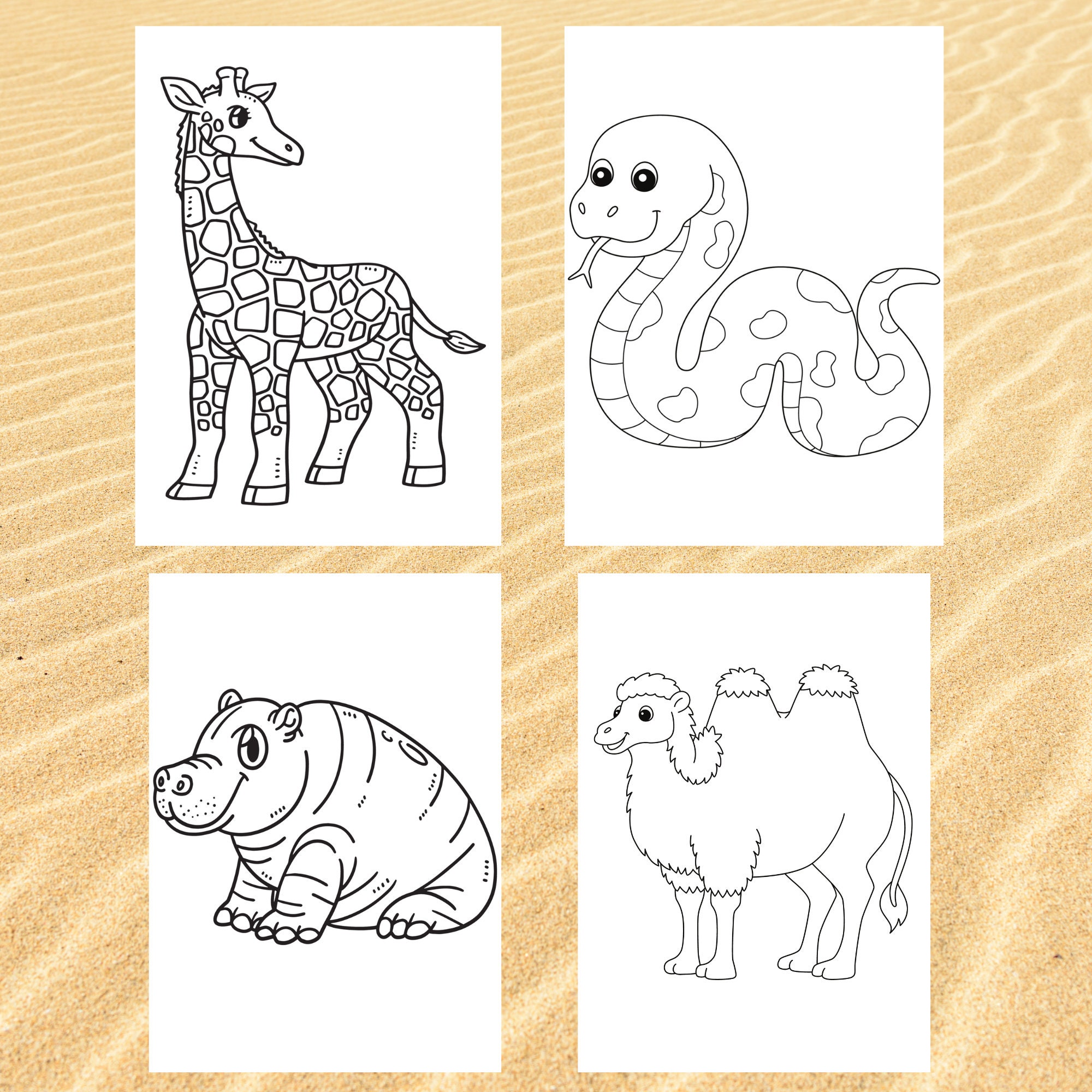 Animals Coloring Pages, Childrens Coloring Book, Simple Drawings ...