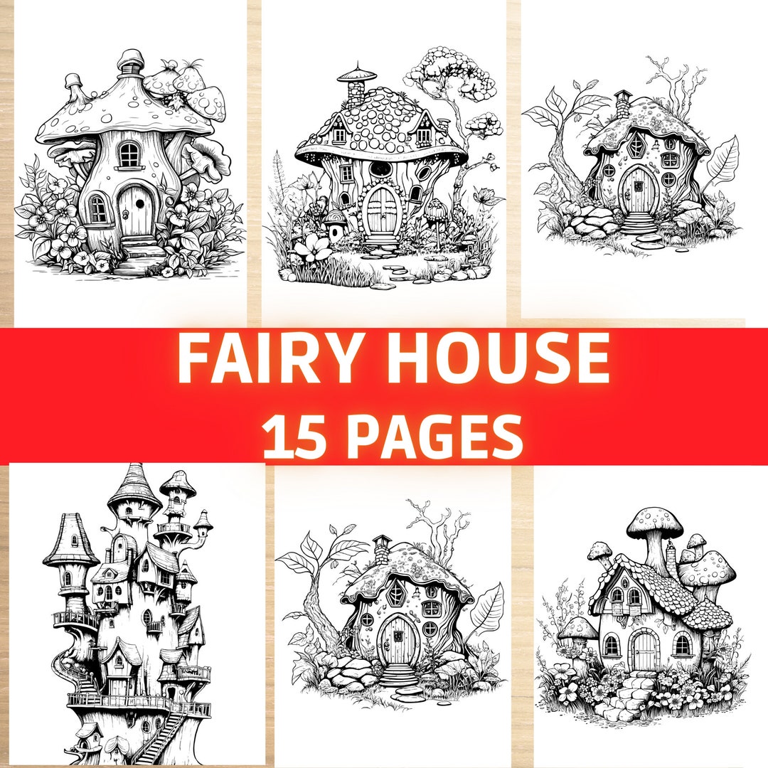 Coloring Magical Houses, Enchanted, Houses, Kids, Pages, Boog, Fun - Etsy