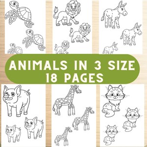 Animals coloring pages, animals coloring book, childrens coloring book, printable coloring, cute coloring, activity school, cute animals