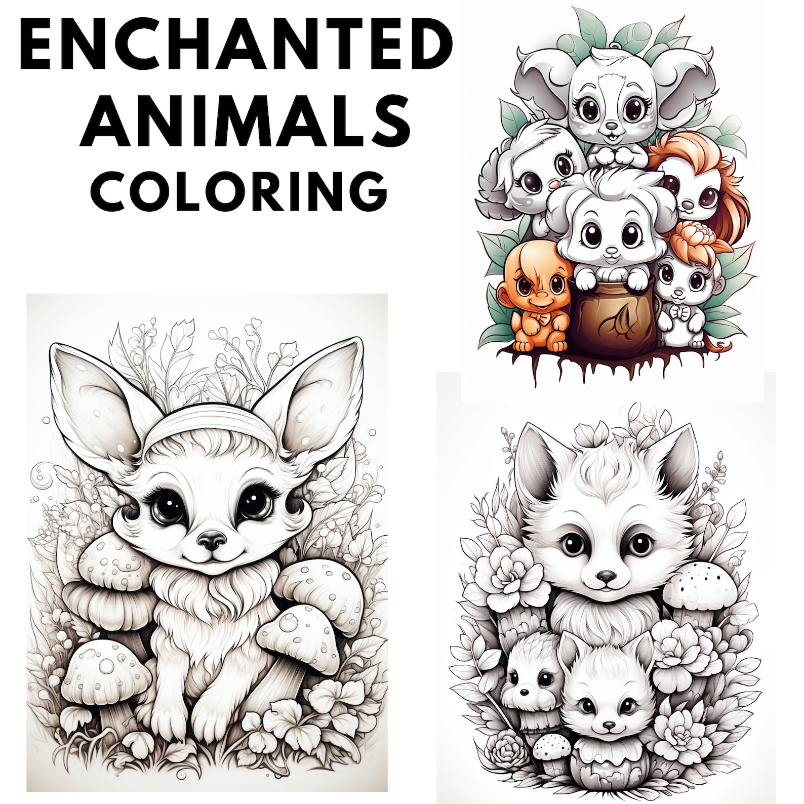 Animals Coloring Enchanted , Fantasy Coloring Pages, Kids an Adults ...