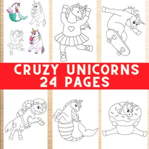Coloring unicorn pages, funny activity, Magic unicorn, unicorns coloring book, Birthday party
