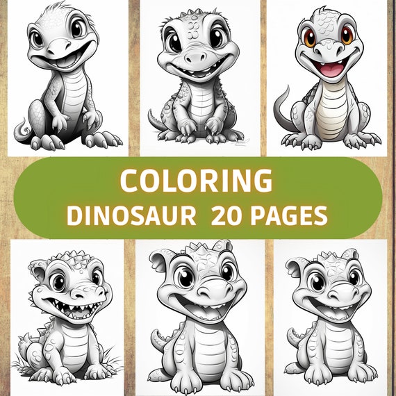 Fantastic Dinosaur Coloring Pages Printable PDF – 30+ Cute & Wild Dinosaurs for Kids / Toddlers / Classroom Activity”