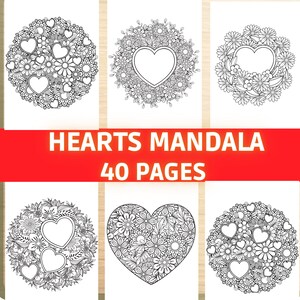 Mandala, Mandala coloring pages, Heart Mandala Coloring Pages, Heart, Coloring Pages, Relax Activity, Heart coloring pages, Valentine&#39;s day